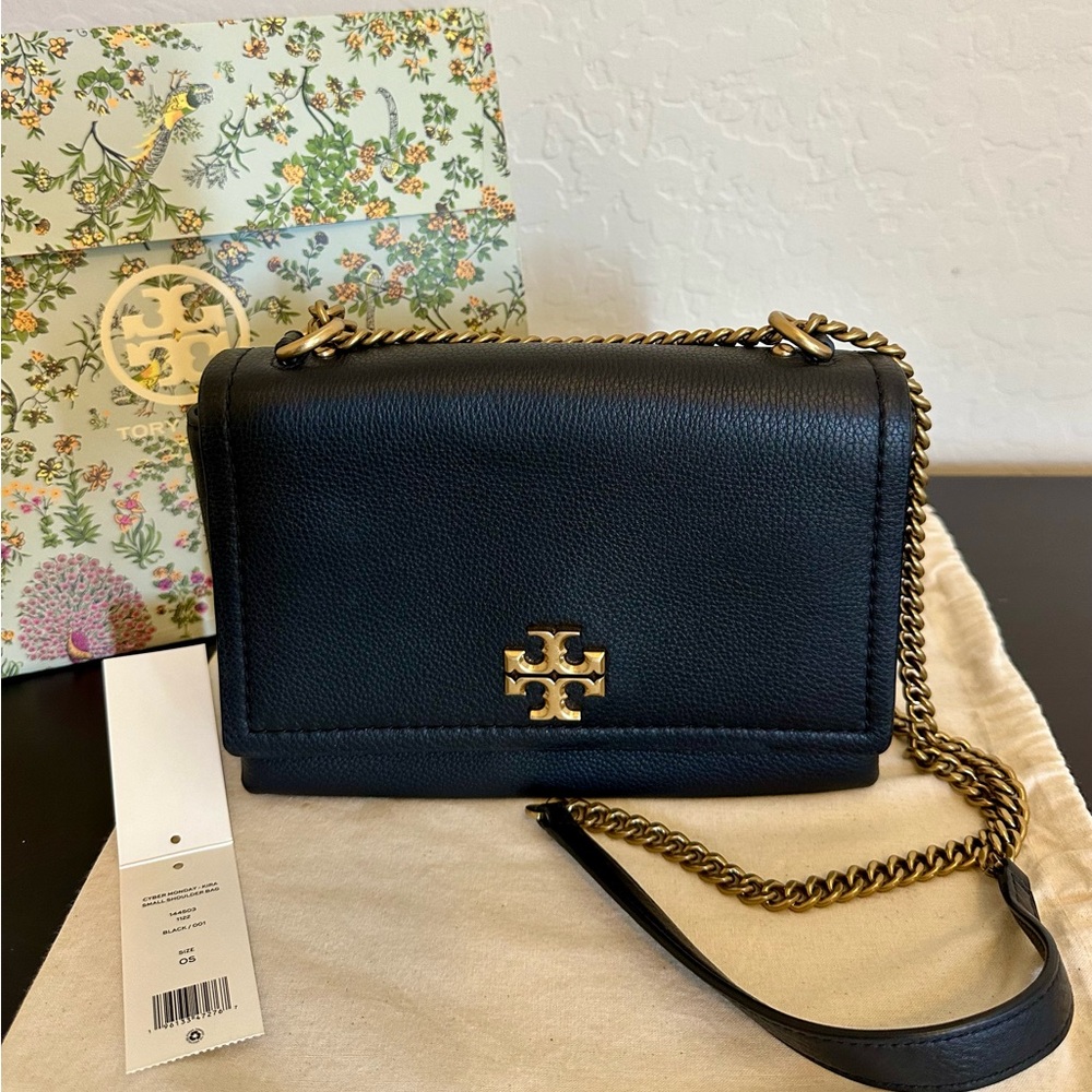 Tory Burch Kira Bag Black Pebbled Leather
